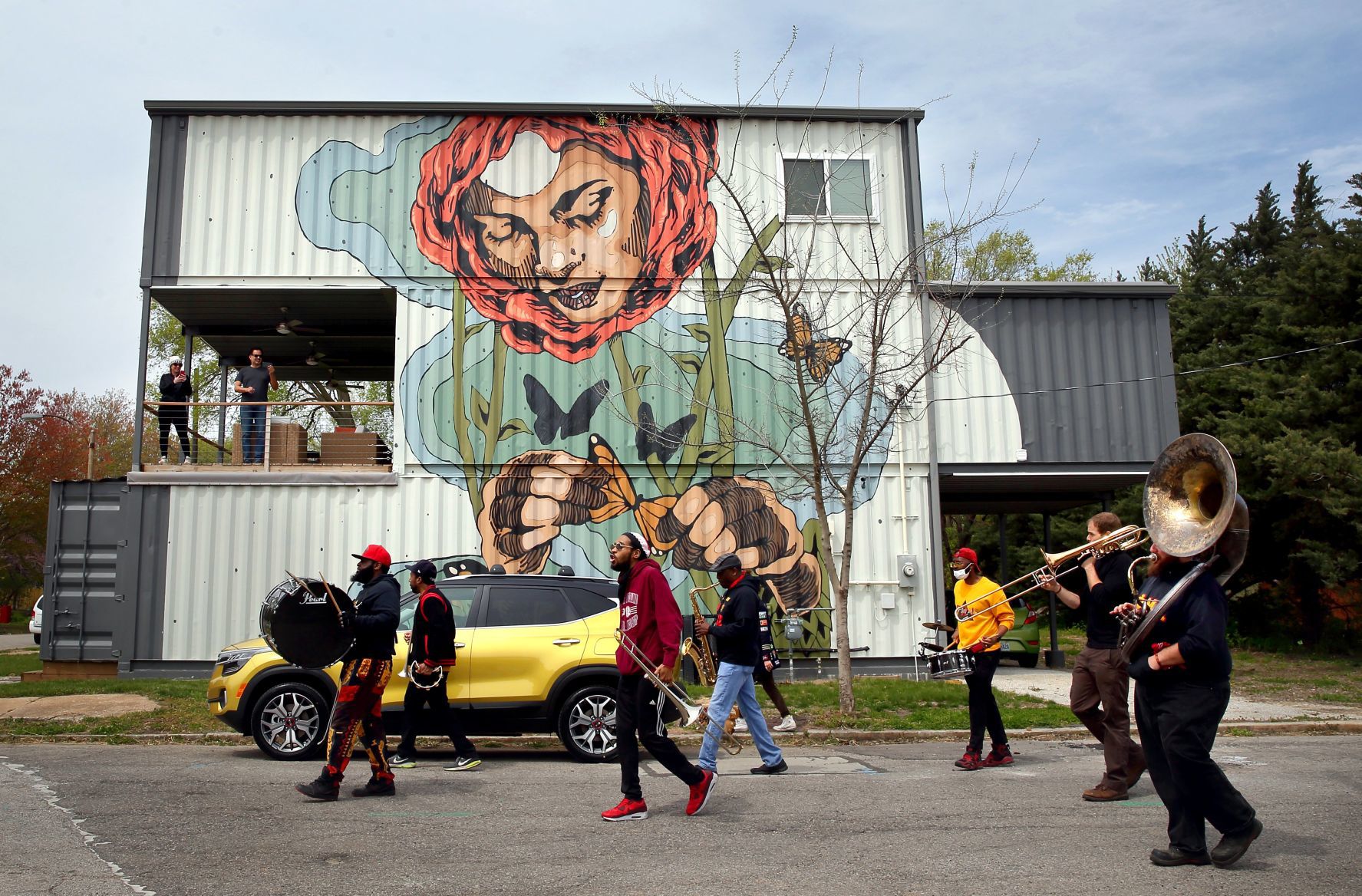 Red and Black Brass Band rolls through Old North St. Louis
